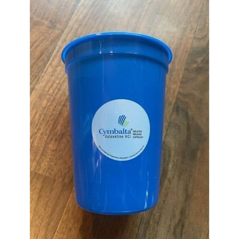 10 Vintage Drug Rep Plastic Cups‎ Cymbalta Blue Pharmaceutical Advertising Promo - Picture 2 of 2